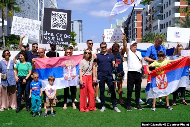 Skup podrške srpskim studentima, u Fort Loderdejlu, 1. marta 2025.