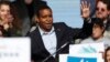 FILE - Joe Neguse, Democratic candidate for U.S. House District 2 in Colorado, greets voters before U.S. Senator Bernie Sanders speaks during a rally with young voters on the campus of the University of Colorado, Oct. 24, 2018, in Boulder, Colo. 