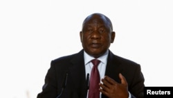 FILE - South African President Cyril Ramaphosa