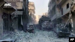 Suasana di kota Aleppo (23/12), dalam video yang diambil oleh Aleppo Media Center (AMC).