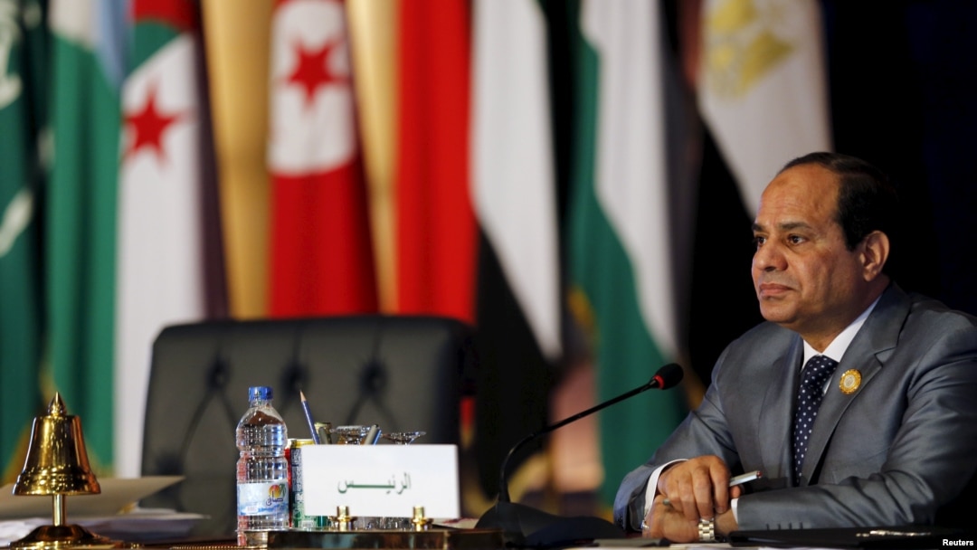FILE - Egyptian President Abdel Fattah el-Sissi regards the Muslim Brotherhood as part of a terrorist network, while the Brotherhood insists it is a peaceful organization.