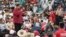 Venezuela's President Nicolas Maduro, left, speaks during a gathering in support of him and his proposal for the National Constituent Assembly in Caracas, Venezuela, June 27, 2017. 