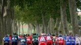 The pack of riders cycles on its way during the 237.5km 16th stage of the Tour de France cycling race between Carcassonne and Bagneres-de-Luchon, France.