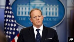 Sean Spicer, porte-parole de la Maison Blanche, Washington, le 20 juin 2017. 