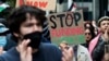 2024年4月27日美国首都华盛顿特区的乔治·华盛顿大学学生举行了支持巴勒斯坦的抗议活动