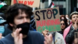 2024年4月27日美国首都华盛顿特区的乔治·华盛顿大学学生举行了支持巴勒斯坦的抗议活动