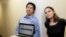 Andrew Ng and Daphne Koller are Stanford University computer science professors who started Coursera. They posed for a photo in 2012. In March 2021, the company will offer shares for sale on the New York Stock Exchange. (AP Photo/Jeff Chiu)