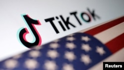 Logo TikTok berdampingan dengan bendera AS dalam sebuah ilustrasi. (Foto: Reuters/Dado Ruvic)