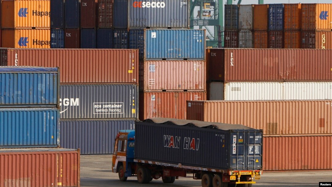 Cảng container ở thành phố Chennai miền nam Ấn Độ