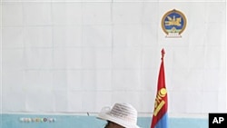 A voter in Mongolia 