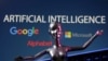 Los logotipos de Google, Microsoft y Alphabet y las palabras de inteligencia artificial (AI, en inglés) se ven en esta ilustración tomada el 4 de mayo de 2023.