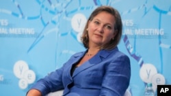 Victoria Nuland, assistant U.S. secretary of state for European and Eurasian affairs, participates in discussions on Ukraine and other global challenges, organized by the Yalta European Strategy at the Mystetsky Arsenal Art Center in Kiev, Ukraine, Sept. 