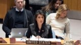 U.S. Ambassador to the United Nations Nikki Haley speaks during a Security Council meeting on the situation in Iran, at United Nations headquarters in New York, Jan. 5, 2018.