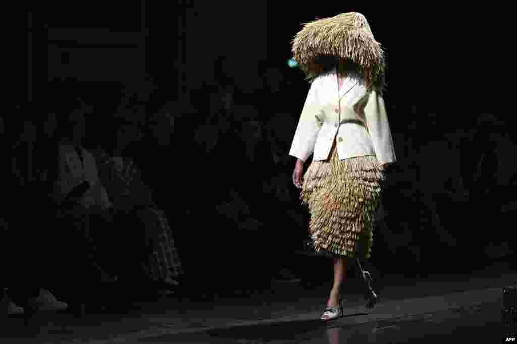 A model walks the runway during the Antonio Marras collection show at Milan's Fashion Week Womenswear Spring / Summer 2025, in Milan. 