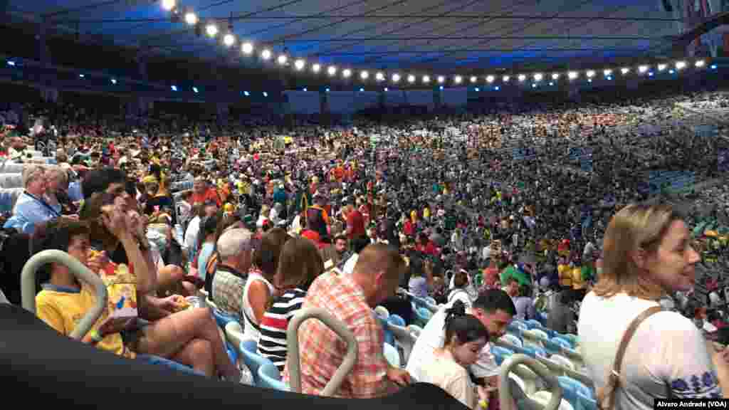 Opening ceremony of the Rio 2016 Olympics at Maracana Stadium.