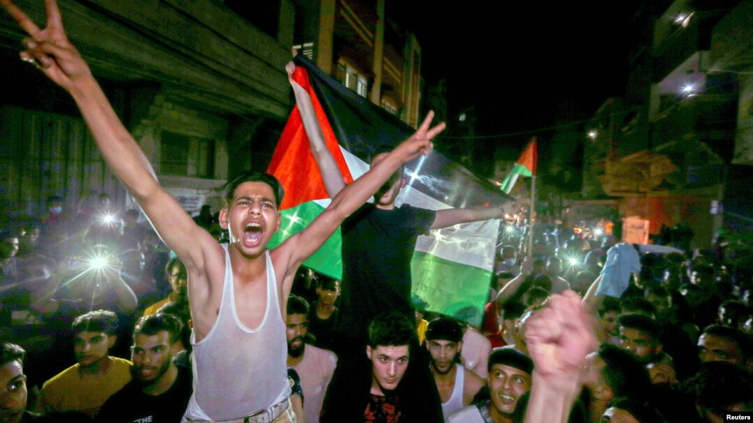 Abanyepalistina bishimira agahenge nyuma y'iminsi 11 y'intambara mu ntara ya Gaza
