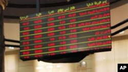 A trader works during Egypt's stock exchange reopening session after a nearly two-month closure, in Cairo, March 23, 2011