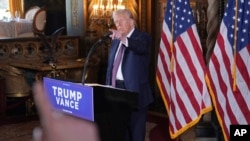 El presidente electo de EEUU, Donald Trump, durante una conferencia de prensa en Mar-a-Lago, Florida, el 7 de enero de 2025.