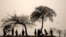 Afghan refugee boys play in a field on the outskirts of Islamabad, Pakistan.