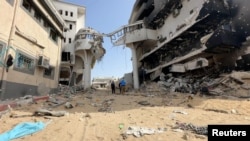Quang cảnh đống đổ nát tại Bệnh viện Al Shifa bị phá hủy ở thành phố Gaza trong hình ảnh được công bố ngày 6/4/2024.