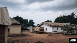 FILE - A truck of the Wagner Group, a Russian private military organization, is seen Feb. 3, 2021, in the looted Central African Republic army base of Bangassou, attacked by rebels Jan. 3, 2021. A potential deal would bring up to 1,000 Wagner mercenaries to Mali. 