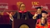 FILE - Oprah Winfrey speaks to graduates at USC's Annenberg School for Communication and Journalism at the Shrine Auditorium in Los Angeles, May 11, 2018.