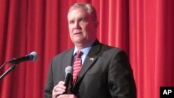 Chad Connelly, the GOP director of evangelical outreach and former South Carolina Republican Party chairman, addresses a crowd in Charleston, S.C., March 28, 2013. Connelly resigned his national office, saying religious outreach had not been prioritized by the party.