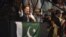 FILE - Pakistan's former Prime Minister Imran Khan, delivers a speech to his supporters in Lahore on Aug. 13, 2022. He was sentenced to 10 years in prison on Jan. 30, 2024, less than two weeks before the country votes in an election.