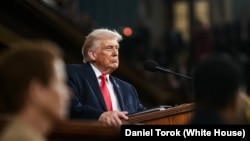 资料照片：唐纳德·特朗普总统发表国情咨文讲话。(2026年2月24日)