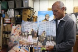 Ricardo Santos Hernandez uses his artwork, which consists of oil paintings, drawings, murals and etchings, to try to make Americans more sympathetic toward would-be migrants.