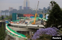 FILE - Construction of the Nairobi Expressway, undertaken by the China Road and Bridge Corporation on a public-private partnership basis, is pictured in Nairobi, Kenya, Oct. 20, 2021.