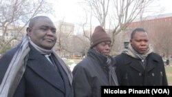 Nicolas Guérékoyame Gbangou, Oumar Kobine Layama et Dieudonné Nzapalainga à Washington, le 18 mars 2014