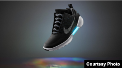 Nike's self-tying shoe is seen in this photo courtesy of the company.