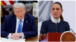 Kombinasi foto: Presiden AS Donald Trump dan Presiden Meksiko Claudia Sheinbaum 