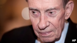 FILE - Edward Nixon, brother of former President Richard Nixon, appears at the Richard Nixon Centennial Birthday Celebration in Washington, Jan. 9, 2013.