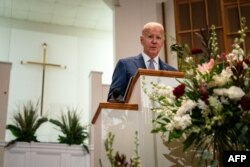 FILE - US President Joe Biden delivers remarks at the St. John Baptist Church in Columbia, South Carolina, on January 28, 2024.