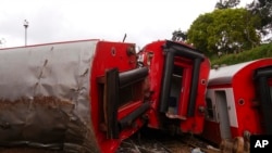 Un train a déraillé à Eseka, au Cameroun, 22 octobre 2016.