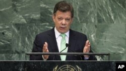 El mandatario colombiano Juan Manuel Santos dijo que su gobierno busca "construir las condiciones para la paz".