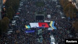 Манифестация в поддержку Украины в Праге. 30 октября 2022 г. 