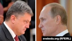 Presiden Ukraina Petro Poroshenko (kiri) dan Presiden Rusia Vladimir Putin membahas pakta perdamaian dalam pembicaraan melalui telepon, Kamis (21/6). 