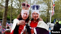A walkabout on the Mall ahead of the coronation of Britain's King Charles and Camilla, Queen Consort, in London. May 5, 2023