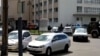 In this image take from video, the scene as police close off the streets, after an armed man seized a bus and took some 20 people hostage in the city centre of Lutsk, some 400 kilometers (250 miles) west of Kyiv, Ukraine, July 21, 2020.