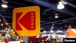 FILE - The Kodak logo is shown during the 2017 Consumer Electronics Show (CES) in Las Vegas, Nevada, Jan. 6, 2017.