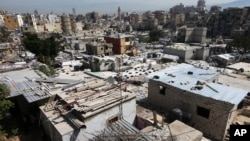 A general view of the area where clashes erupted between supporters and opponents of Syrian President Bashar Assad, near the Sunni neighborhood of Tariq Jadideh, in Beirut, Lebanon, March 23, 2014.