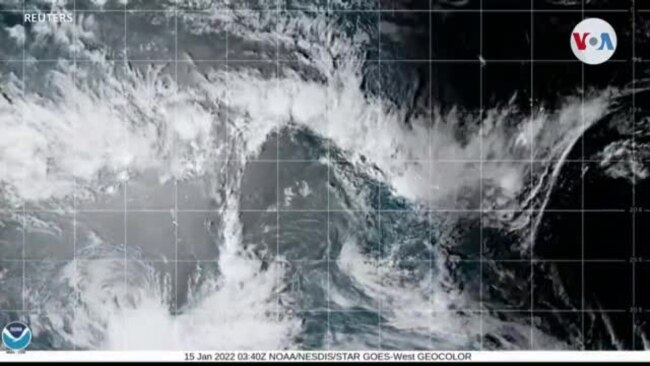 Imágenes satelitales capturan el momento de la erupción del volcán Tonga