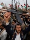 Houthi supporters attend an anti-U.S. and Israel demonstration in Sanaa, Yemen, on July 12, 2024. The U.S. imposed counterterrorism sanctions aimed at Houthi financial backers on July 18.