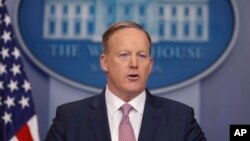 Le porte-parole de la Maison Blanche, Sean Spicer, le 23 janvier 2017. 