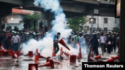 Protest against the government's handling of the COVID-19 pandemic in Bangkok, Aug 10, 2021.