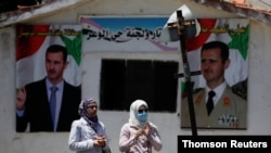 بنرهای انتخاباتی در شهر حمص، سوریه