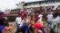Fleeing Buddhist Rakhine residents arrive by ship from the unrest in Maungdaw region at the jetty, Aug. 29, 2017, in Sittwe, Rakhine State, western Myanmar. 